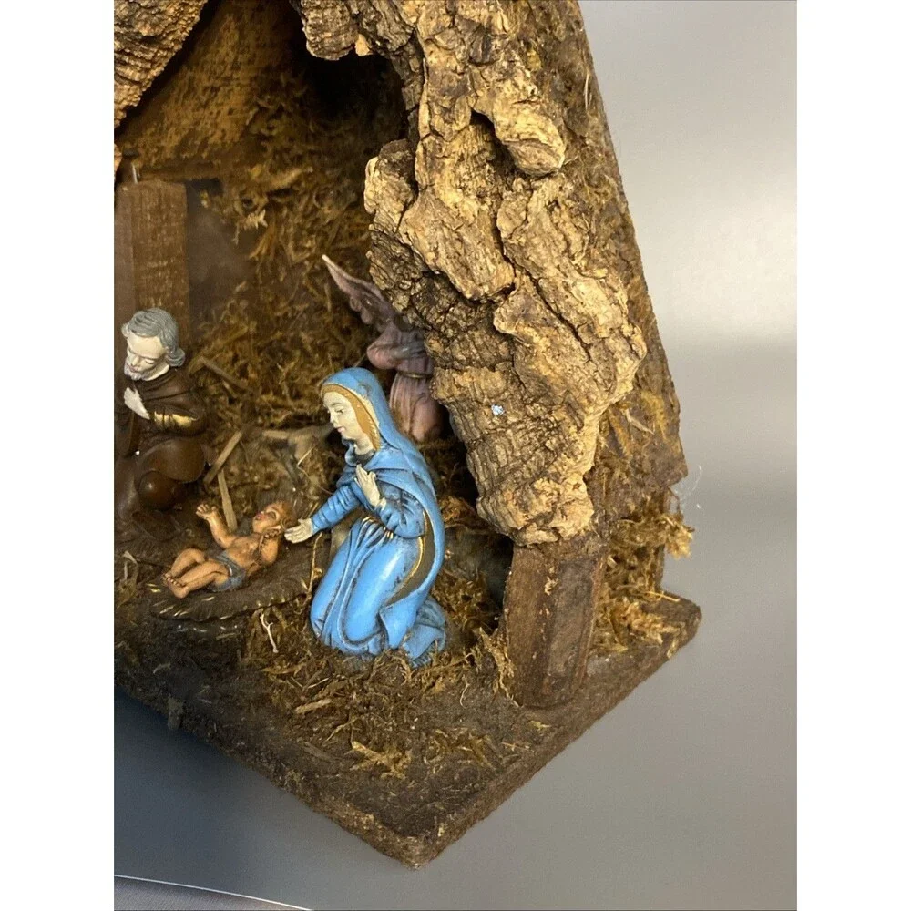 Vintage Italy Nativity Scene Set w/Manger Stationary Christmas Religion 1-piece